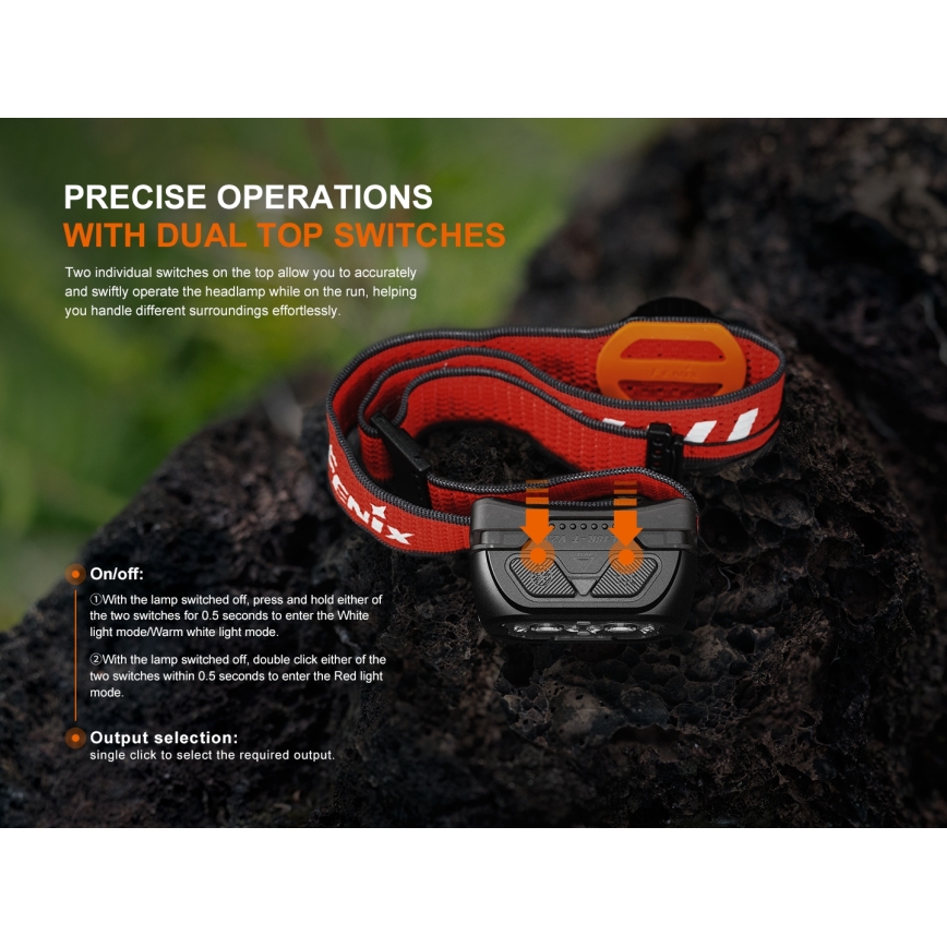 Fenix HL18RTV20WHT - LED Ściemnialna ładowalna czołówka LED/USB IP66 800 lm 160 h biały/czarny