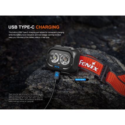 Fenix HL18RTV20WHT - LED Ściemnialna ładowalna czołówka LED/USB IP66 800 lm 160 h biały/czarny