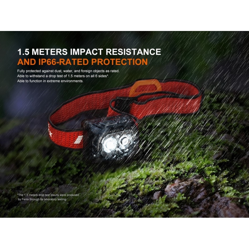 Fenix HL18RTV20WHT - LED Ściemnialna ładowalna czołówka LED/USB IP66 800 lm 160 h biały/czarny
