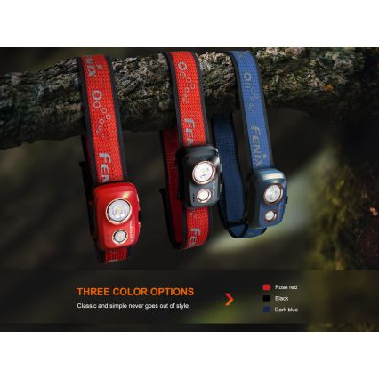 Fenix HL32RTRED - LED Czołówka akumulatorowa LED/USB/3xAAA IP66 800 lm 300 h czerwona/pomarańczowa