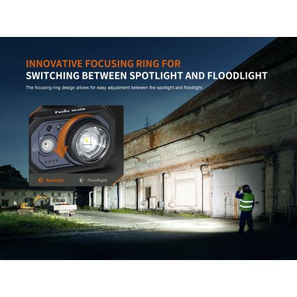 Fenix HL45R - LED Ściemnialna ładowalna czołówka z regulacją ostrości LED/USB IP66 1000 błyszcz. 240 h czarny