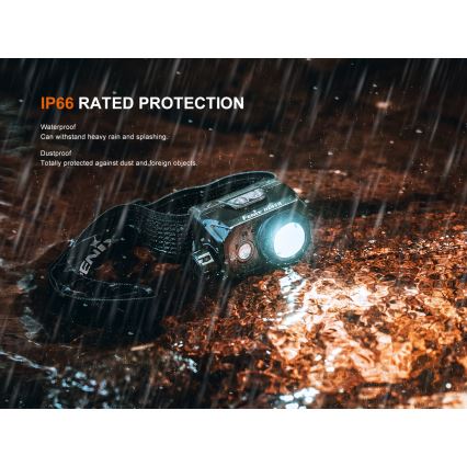 Fenix HL45R - LED Ściemnialna ładowalna czołówka z regulacją ostrości LED/USB IP66 1000 błyszcz. 240 h czarny