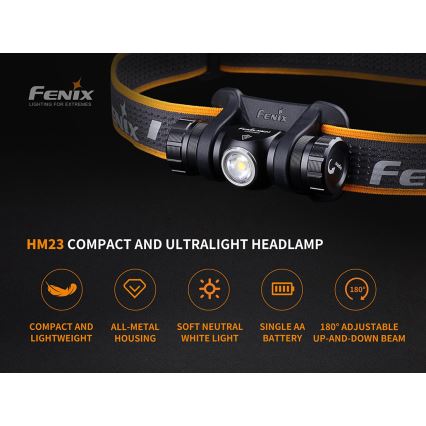 Fenix HM23 - LED Czołówka LED/1xAA IP68