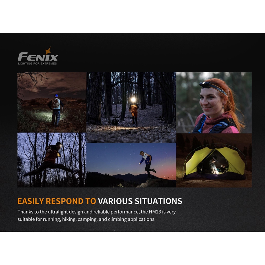 Fenix HM23 - LED Czołówka LED/1xAA IP68