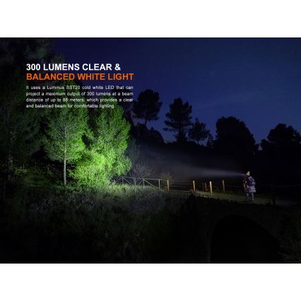 Fenix HM23V20 - LED Ściemnialna czołówka LED/1xAA IP68 300 lm 100 h