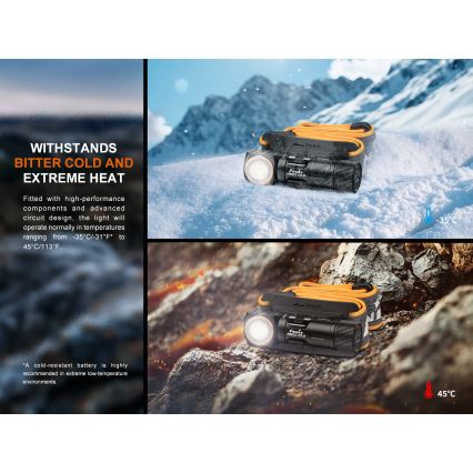 Fenix HM23V20 - LED Ściemnialna czołówka LED/1xAA IP68 300 lm 100 h