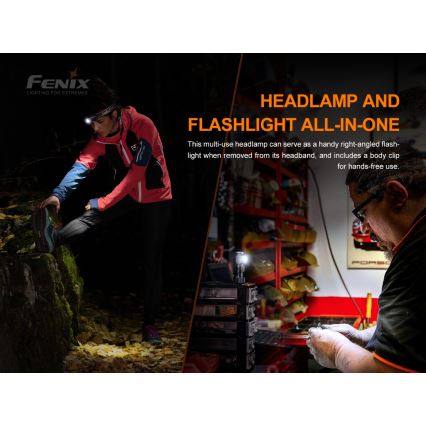 Fenix HM50RV20 - LED Czołówka akumulatorowa 3xLED/USB/1xCR123A IP68 700 błyszcz. 120 h 700 mAh