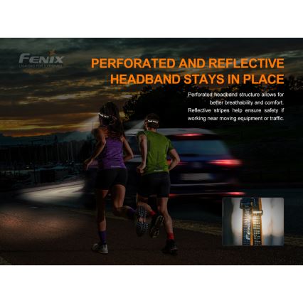 Fenix HM50RV20 - LED Czołówka akumulatorowa 3xLED/USB/1xCR123A IP68 700 błyszcz. 120 h 700 mAh