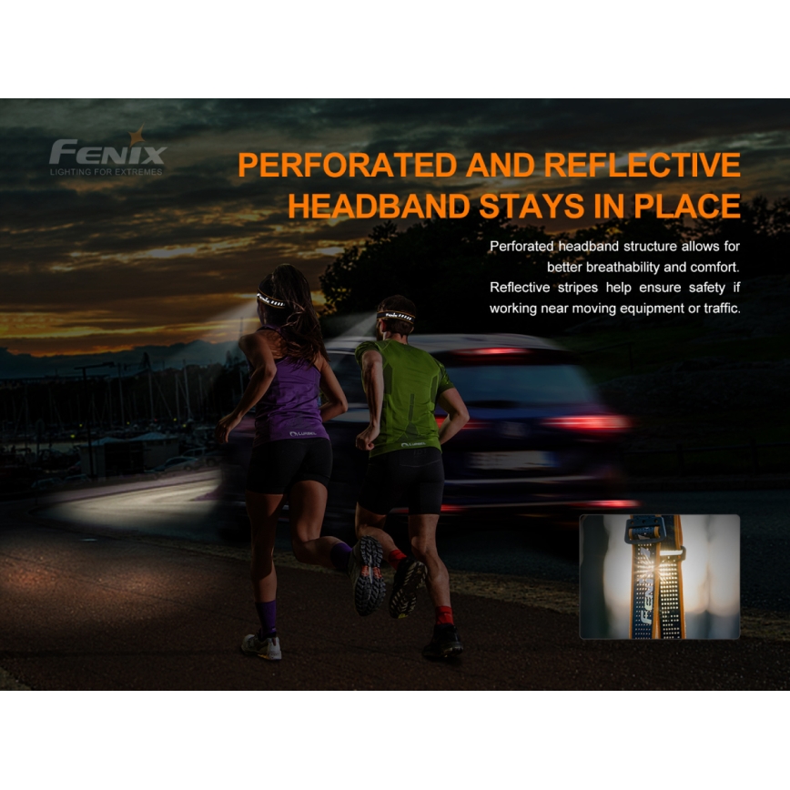 Fenix HM50RV20 - LED Czołówka akumulatorowa 3xLED/USB/1xCR123A IP68 700 błyszcz. 120 h 700 mAh