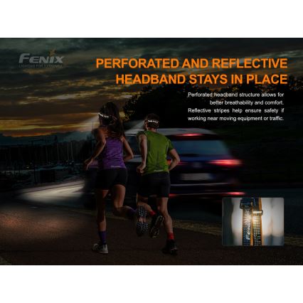 Fenix HM51RV20 - LED Czołówka akumulatorowa 3xLED/1xCR123A/USB IP68 700 błyszcz. 120 h 700 m