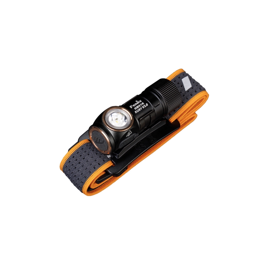 Fenix HM51RV30 - LED ściemnialna ładowalna czołówka LED/USB/1xCR123A 950 mAh IP68 860 lm 125 h pomarańczowa