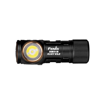 Fenix HM51RV30 - LED ściemnialna ładowalna czołówka LED/USB/1xCR123A 950 mAh IP68 860 lm 125 h pomarańczowa