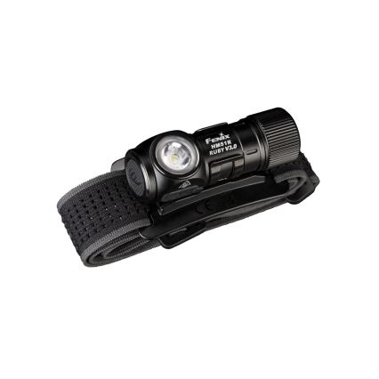 Fenix HM51RV3ABL - ładowalna czołówka LED z regulacją jasności/USB/1xCR123A 950 mAh IP68 860 lm 125 h czarna
