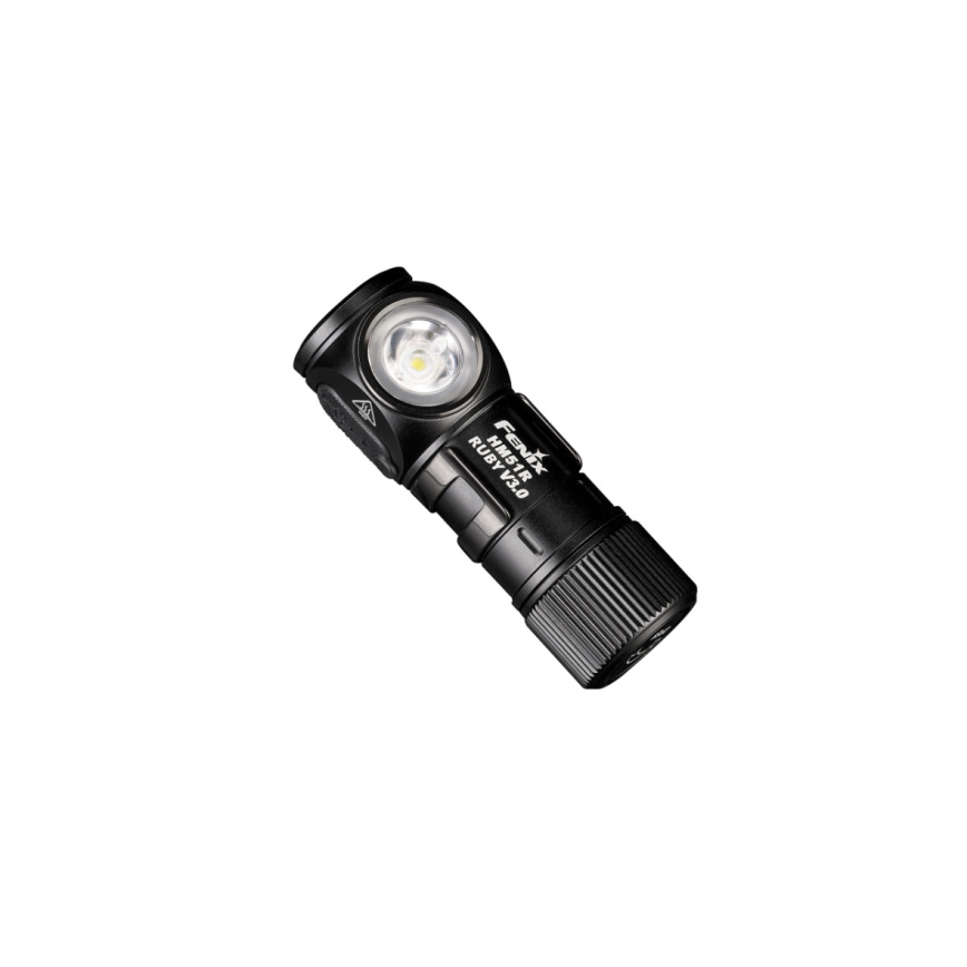 Fenix HM51RV3ABL - ładowalna czołówka LED z regulacją jasności/USB/1xCR123A 950 mAh IP68 860 lm 125 h czarna