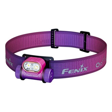 Fenix HM55RNBL - ściemnialna ładowalna czołówka LED/USB/1xCR123A 1600 mAh IP68 1200 lm 141,2 h fioletowa