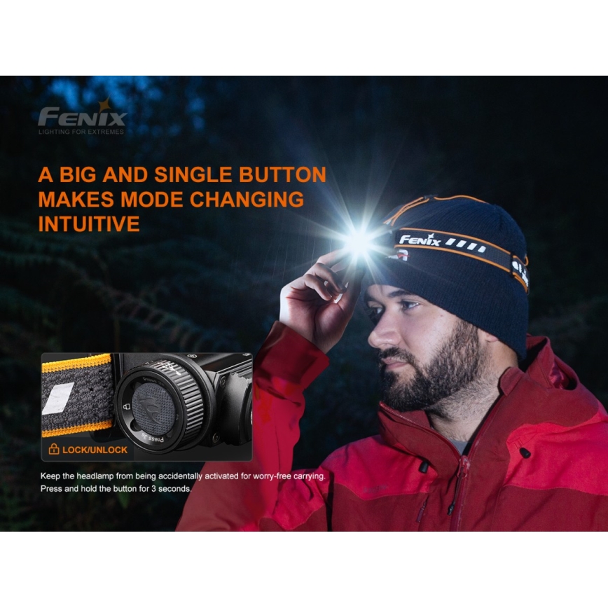 Fenix HM60R - LED Ściemnialna akumulatorowa czołówka 4xLED/USB/2xCR123A IP68 1300 błyszcz. 300 h 3400 mAh