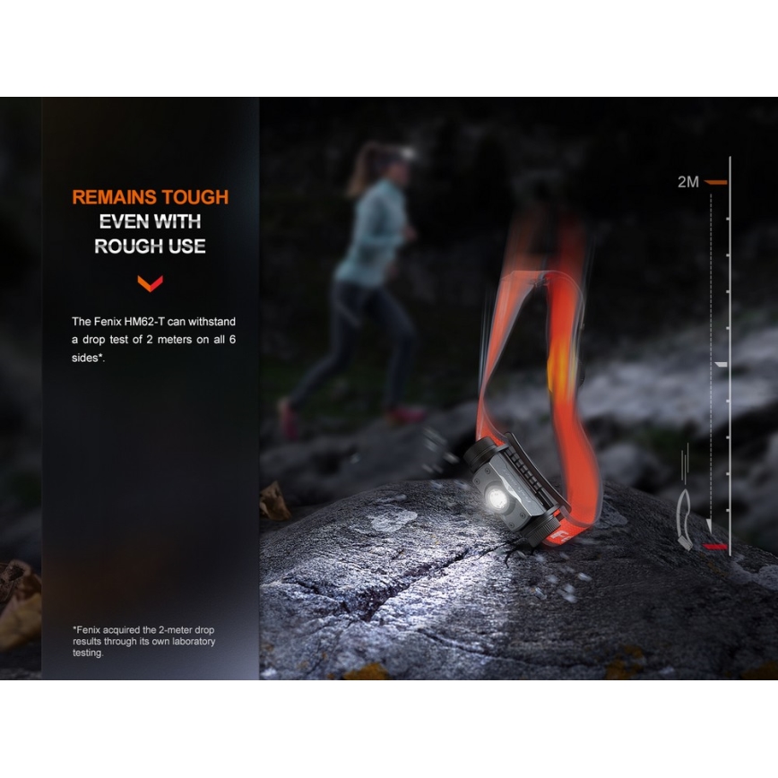 Fenix HM62TMGM - LED Ściemnialna akumulatorowa czołówka LED/USB IP68 1200 błyszcz. 280 h 3400 mAh