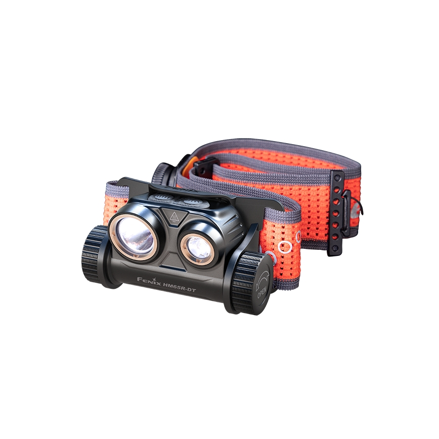 Fenix HM65RDTBLC - LED Czołówka akumulatorowa LED/USB IP68 1500 lm 300 h czarna/pomarańczowa