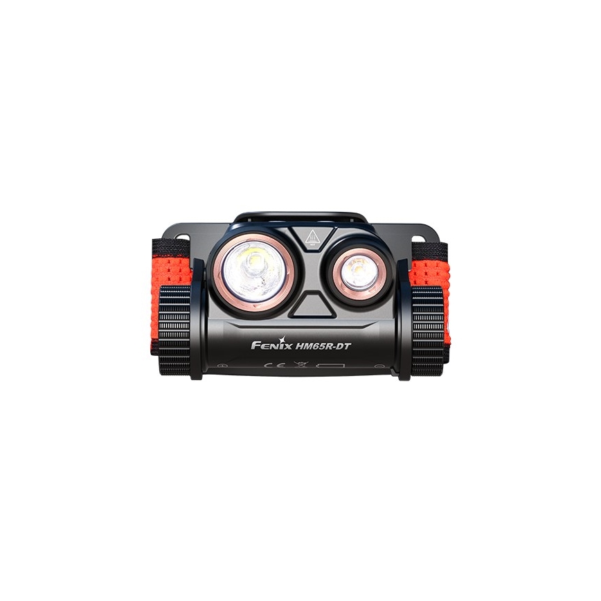 Fenix HM65RDTBLC - LED Czołówka akumulatorowa LED/USB IP68 1500 lm 300 h czarna/pomarańczowa
