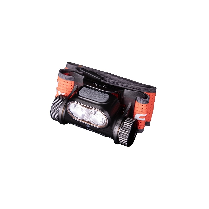 Fenix HM65RTV20BLC- LED Ściemnialna czołówka alumulatorowa LED/USB/2xCR123A IP68 3400 mAh czarna/pomarańczowa