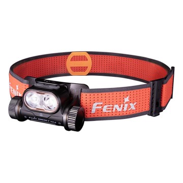 Fenix HM65RTV20BLC- LED Ściemnialna ładowalna czołówka LED/USB IP68 3400 mAh czarny/pomarańczowy