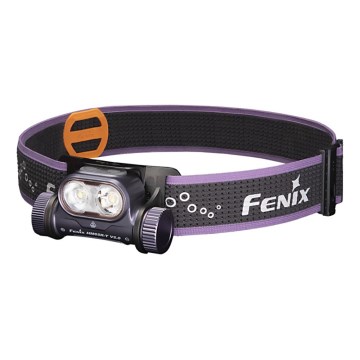 Fenix HM65RTV20PRP - LED Ściemnialna czołówka akumulatorowa LED/USB IP68 1600 lm 300h czarna/fioletowa
