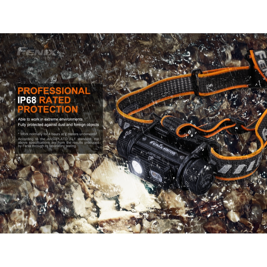 Fenix HM70R - LED Czołówka akumulatorowa 4xLED/1x21700 IP68 1600 błyszcz. 800 h 5000 mAh