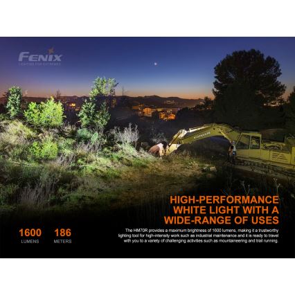 Fenix HM70R - LED Czołówka akumulatorowa 4xLED/1x21700 IP68 1600 błyszcz. 800 h 5000 mAh