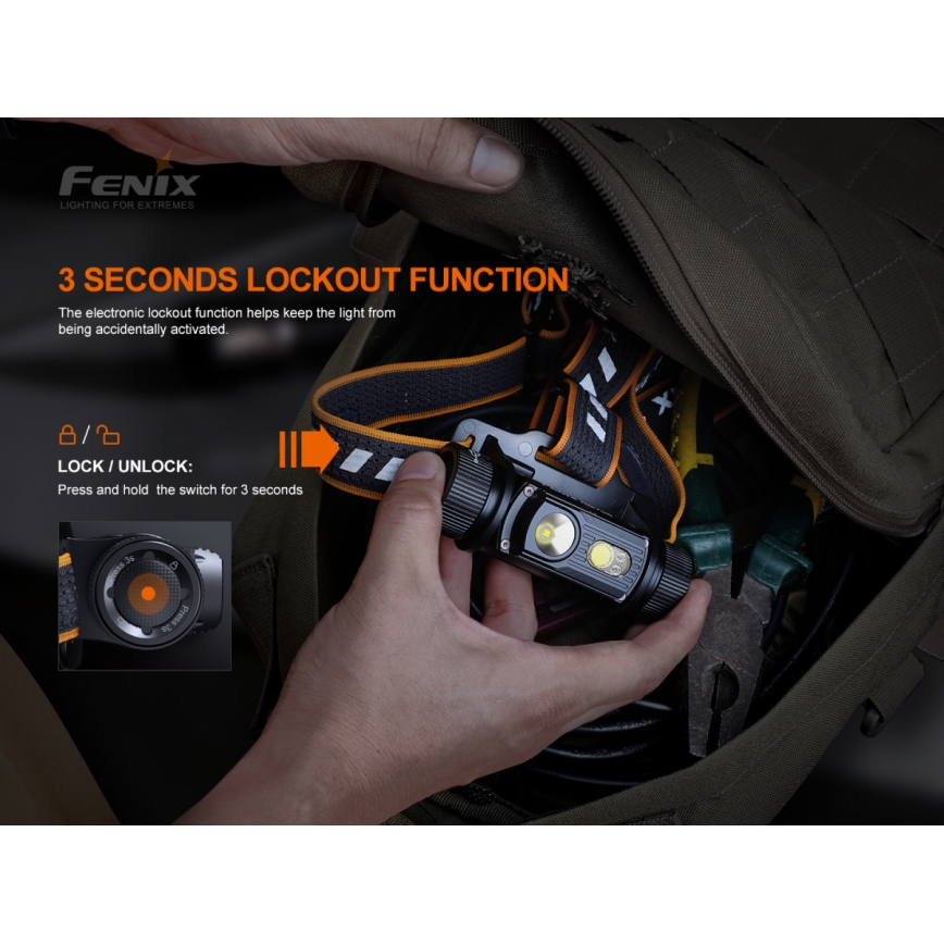 Fenix HM70R - LED Czołówka akumulatorowa 4xLED/1x21700 IP68 1600 błyszcz. 800 h 5000 mAh