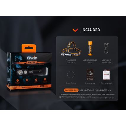Fenix HM71R - LED Czołówka akumulatorowa LED/USB IP68 2700 błyszcz. 400 h 5000 mAh