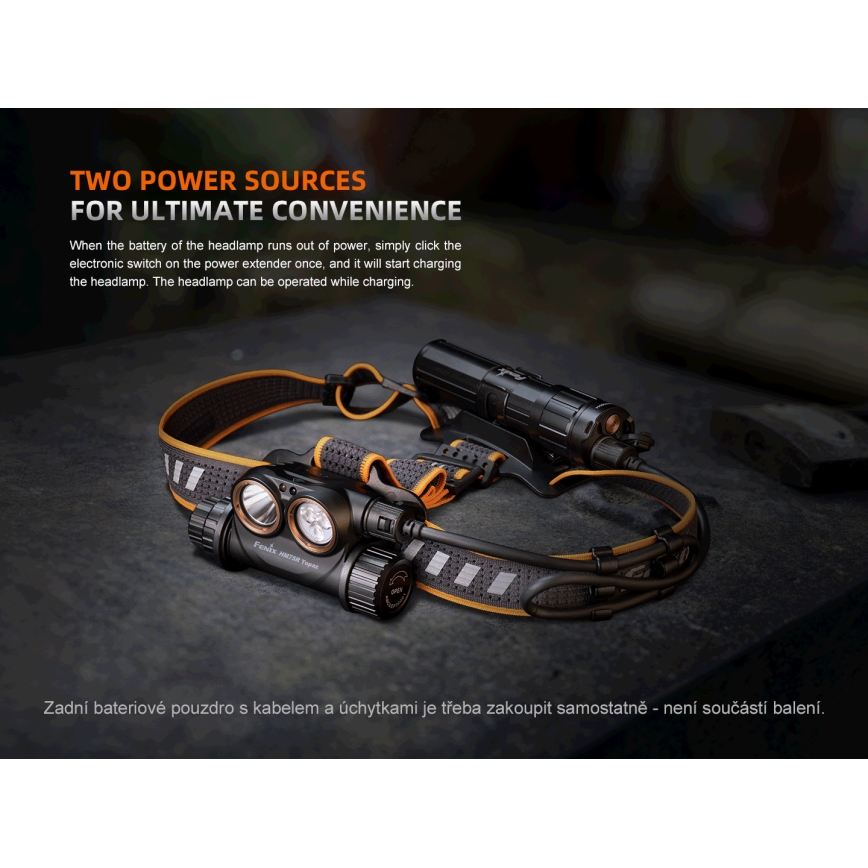 Fenix HM75RTOPAZ - LED Ściemnialna akumulatorowa czołówka LED/USB IP68 1600 błyszcz. 210 h 4000 mAh