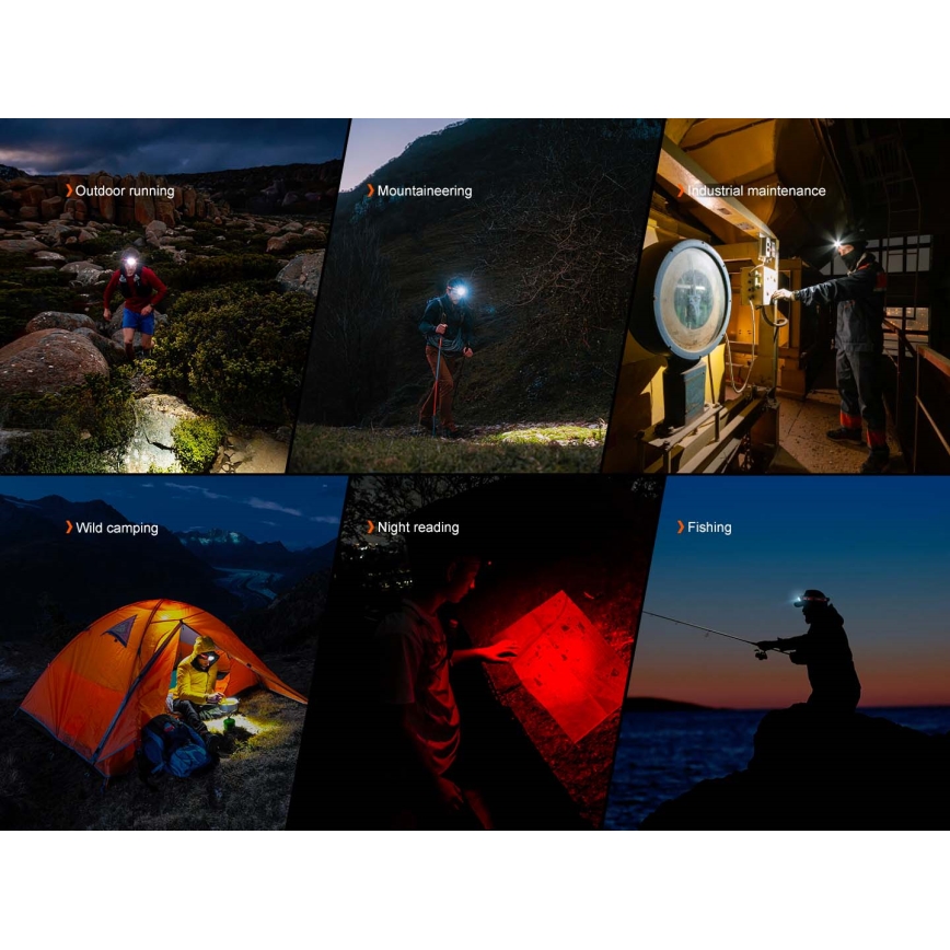 Fenix HP12RTABL - ściemnialna ładowalna czołówka LED/USB 4000 mAh IP66 1300 lm 310 h czarna