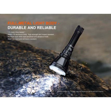 Fenix HT18RV20 - ściemnialna latarka ładowalna LED/USB, 6000 mAh, IP68, 3700 lm, 87 h, czarna