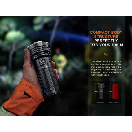 Fenix LR40RV20 - LED Latarka akumulatorowa LED/USB IP68 15000 błyszcz. 177 h 5000 mAh