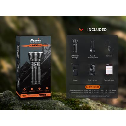 Fenix LR40RV20 - LED Latarka akumulatorowa LED/USB IP68 15000 błyszcz. 177 h 5000 mAh