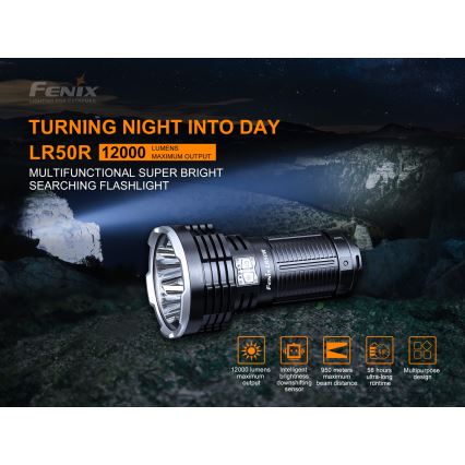 Fenix LR50R - LED Latarka akumulatorowa 4xLED/USB IP68