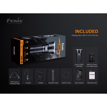 Fenix LR50R - LED Latarka akumulatorowa 4xLED/USB IP68