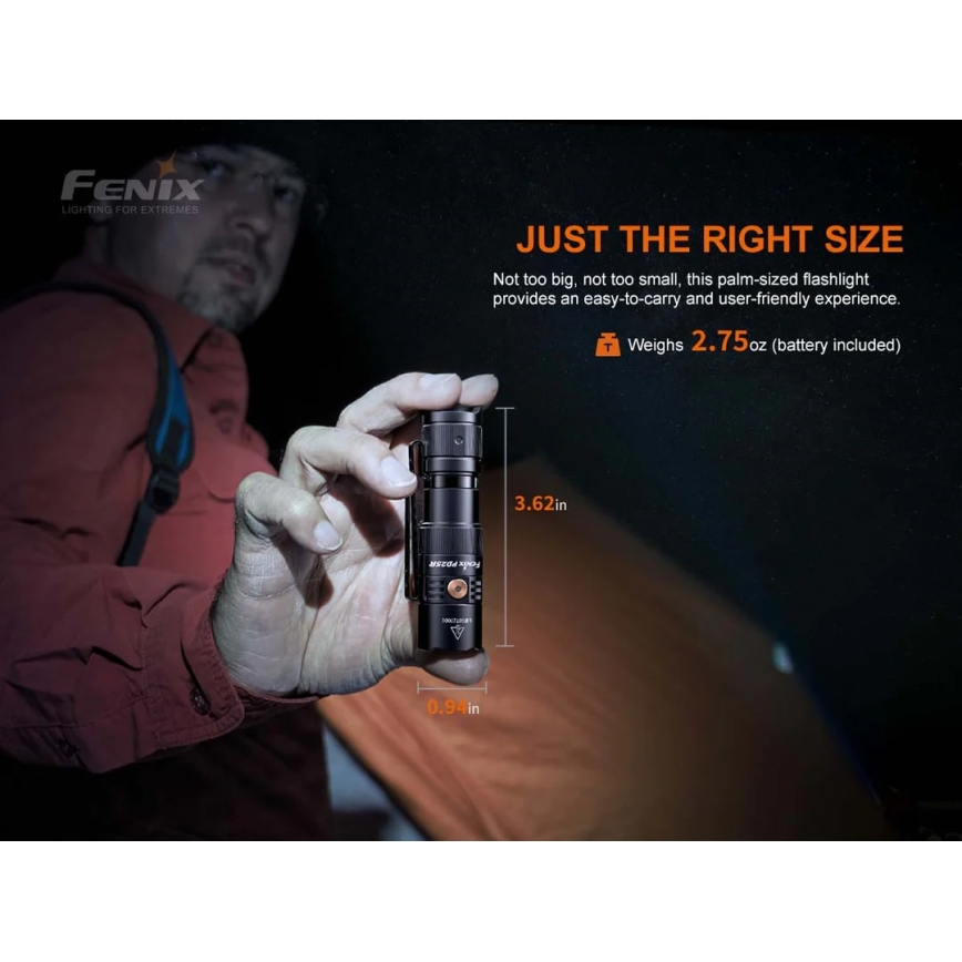 Fenix PD25R - LED Latarka akumulatorowa LED/USB/1xCR123A IP68 800 lm 70 h 700 mAh