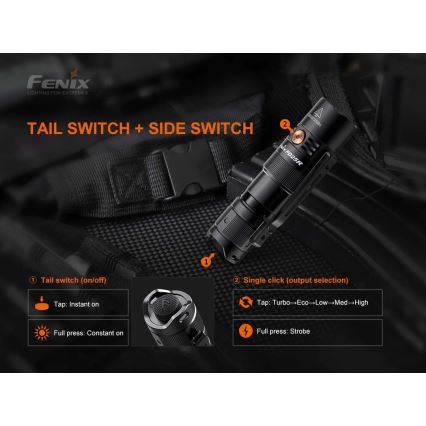 Fenix PD25R - LED Latarka akumulatorowa LED/USB/1xCR123A IP68 800 lm 70 h 700 mAh