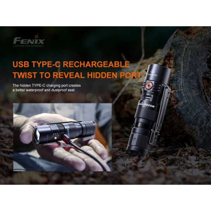 Fenix PD25R - LED Latarka akumulatorowa LED/USB/1xCR123A IP68 800 lm 70 h 700 mAh