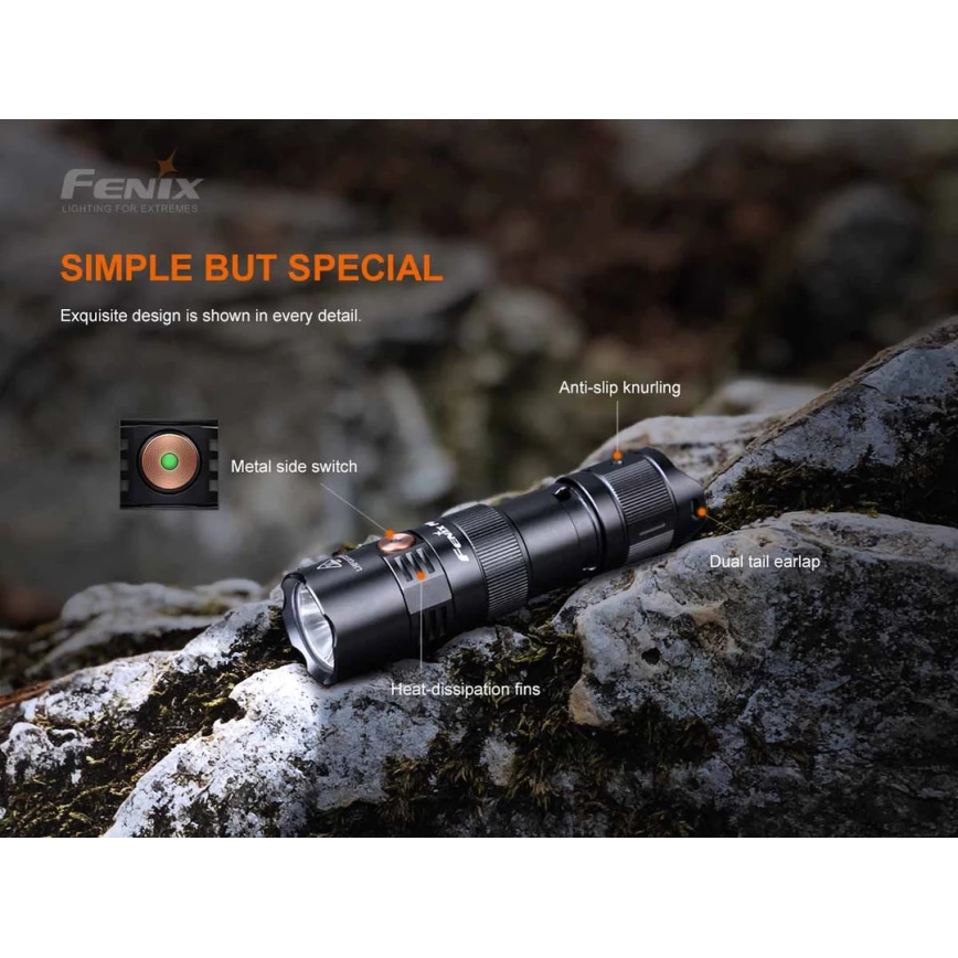 Fenix PD25R - LED Latarka akumulatorowa LED/USB/1xCR123A IP68 800 lm 70 h 700 mAh