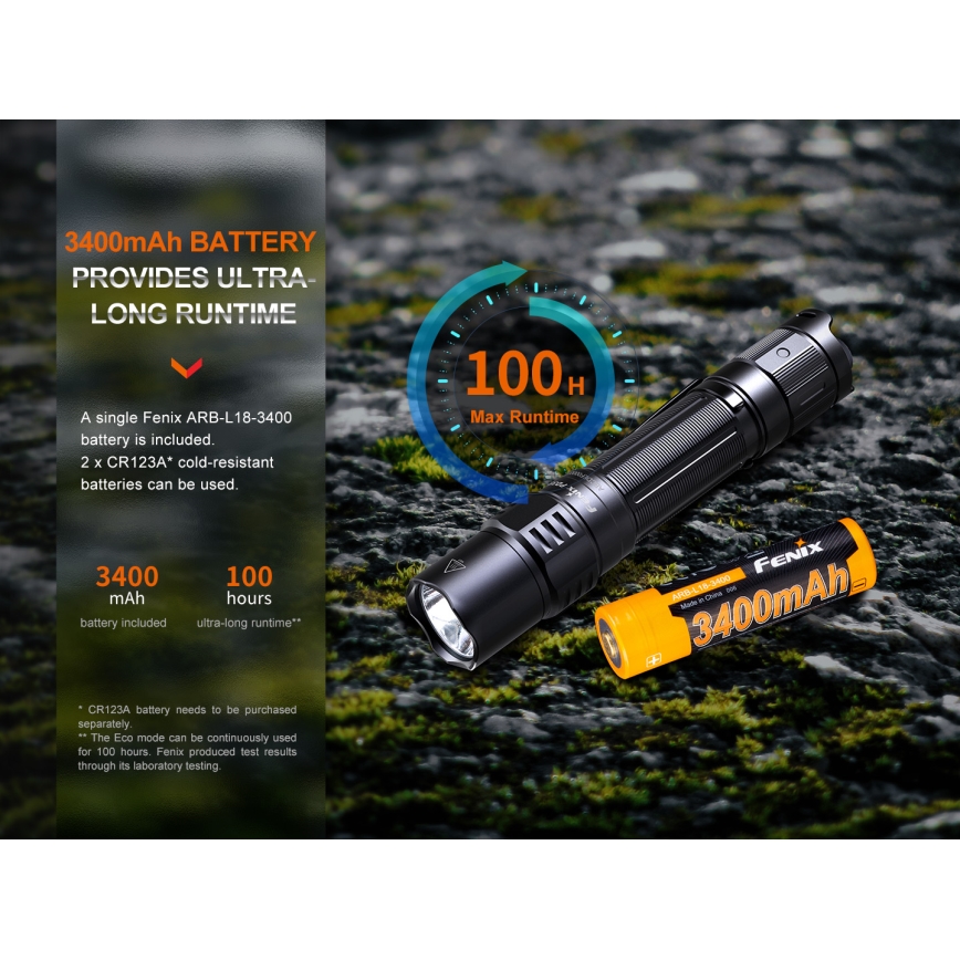 Fenix PD35R - LED Latarka akumulatorowa LED/USB/2xCR123A IP68 1700 lm 100 h 3400 mAh