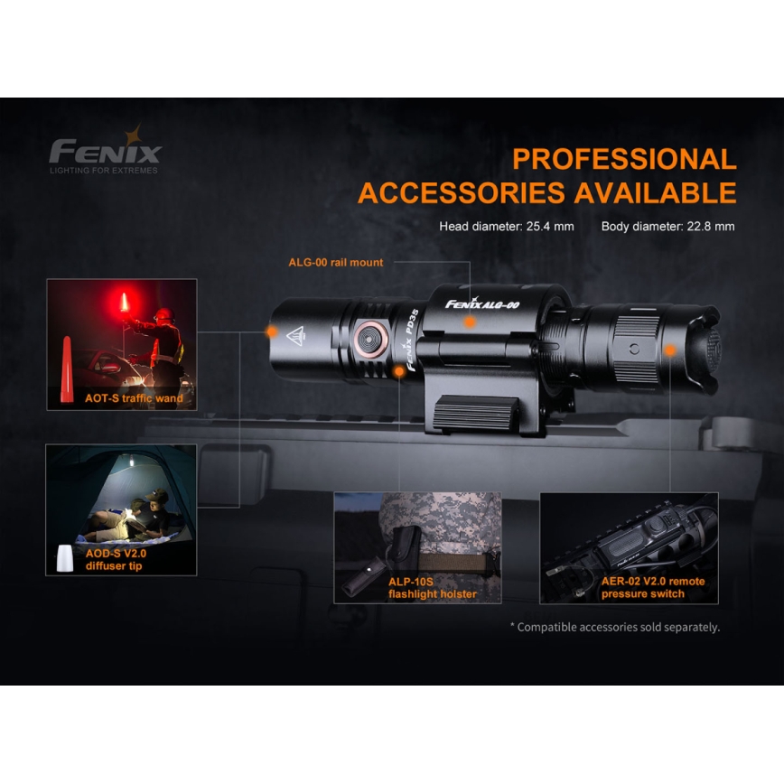 Fenix PD35V30 - Latarka LED ładowalna LED/USB/2xCR123A IP68 1700 lm 230 h 2600 mAh