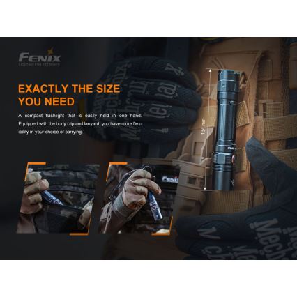 Fenix PD35V30 - LED Latarka akumulatorowa LED/USB/2xCR123A IP68 1700 błyszcz. 230 h 2600 mAh