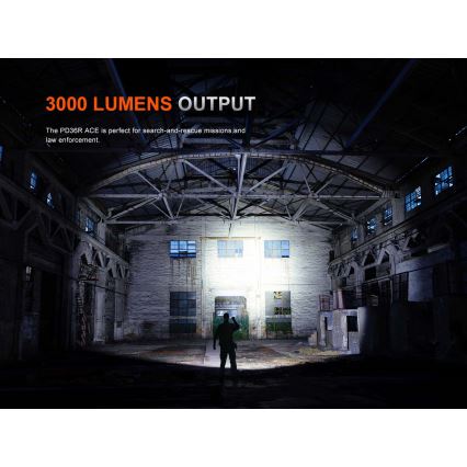 Fenix PD36RACE - LED ściemnialna ładowalna latarka LED/USB 5000 mAh IP68 3000 lm 63,45 h czarna