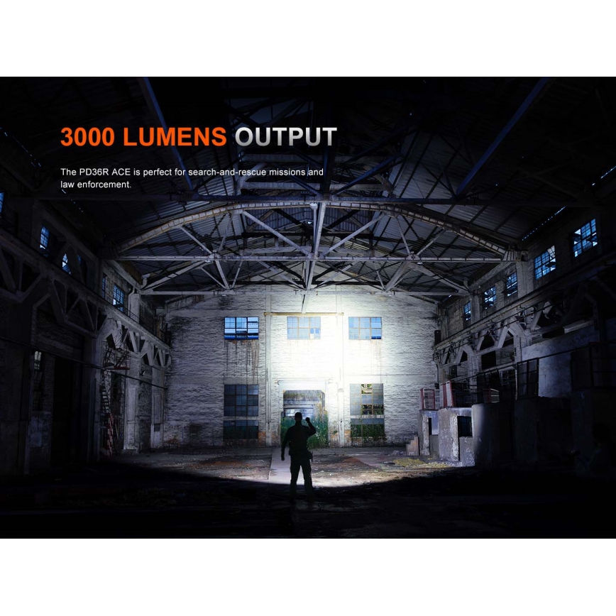 Fenix PD36RACE - LED ściemnialna ładowalna latarka LED/USB 5000 mAh IP68 3000 lm 63,45 h czarna