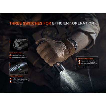 Fenix PD36RACE - LED ściemnialna ładowalna latarka LED/USB 5000 mAh IP68 3000 lm 63,45 h czarna