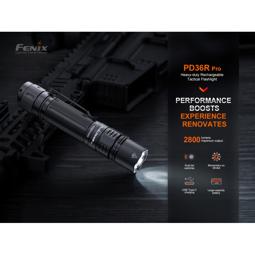 Fenix PD36RPRO - LED Taktyczna latarka akumulatorowa LED/USB IP68 2800 lm 42 h 5000 mAh