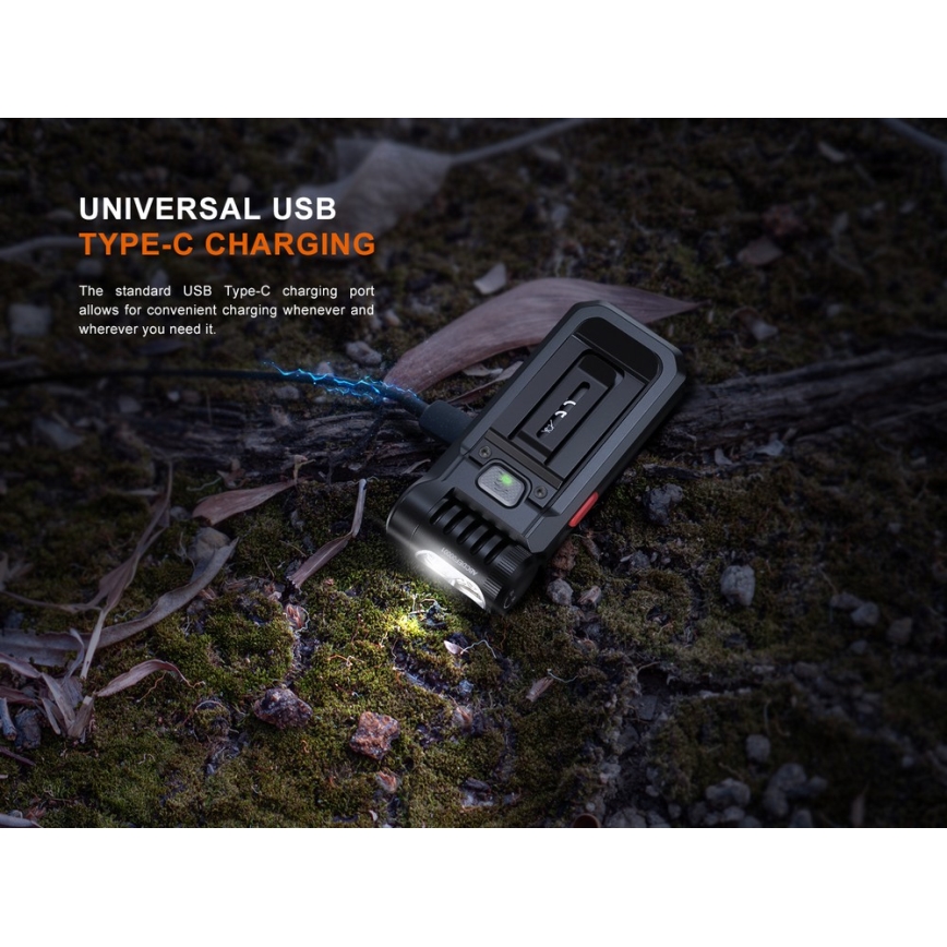 Fenix SW05RREDBLC - LED Ściemnialna ładowalna latarka LED/USB IPX6 150 lm 49 h czarny