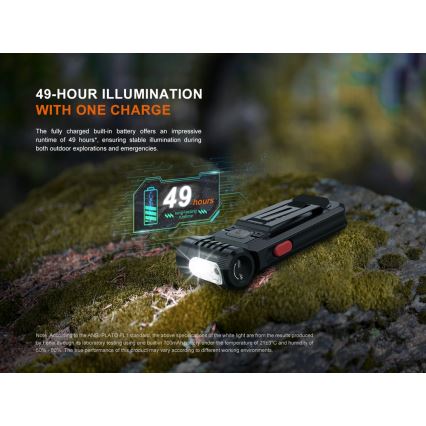 Fenix SW05RREDBLC - LED Ściemnialna ładowalna latarka LED/USB IPX6 150 lm 49 h czarny